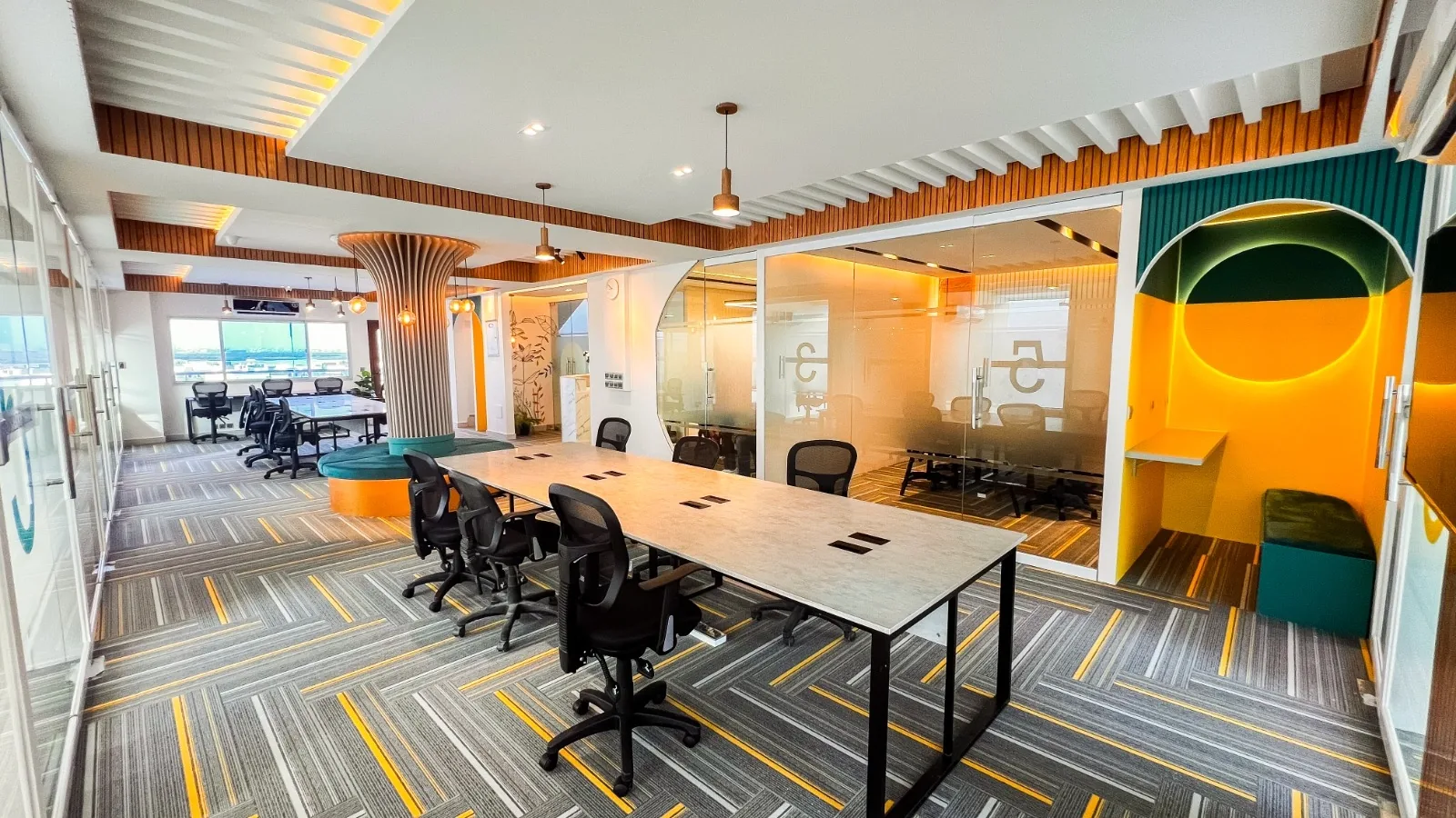 An open coworking floor at SpaceShare DHA Phase 6
